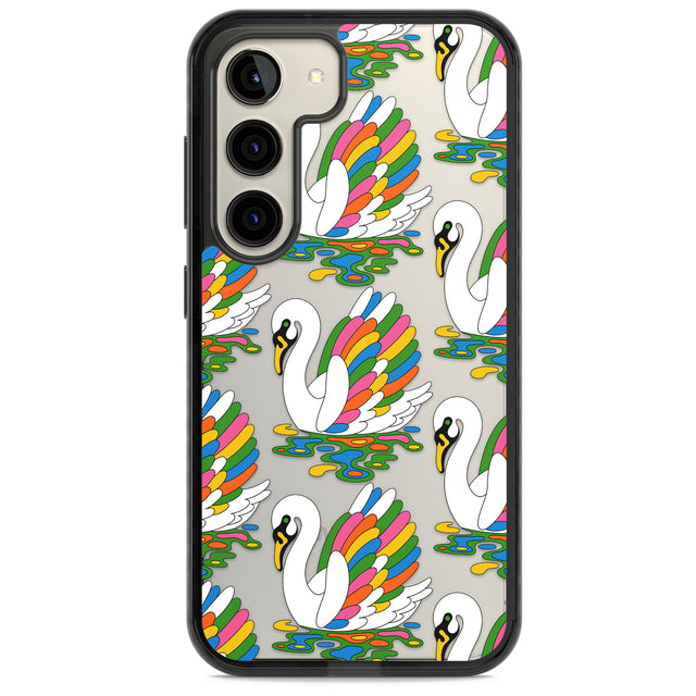 Colourful Swan Pattern Impact Phone Case for Samsung Galaxy S24, Samsung Galaxy S23, Samsung Galaxy S22
