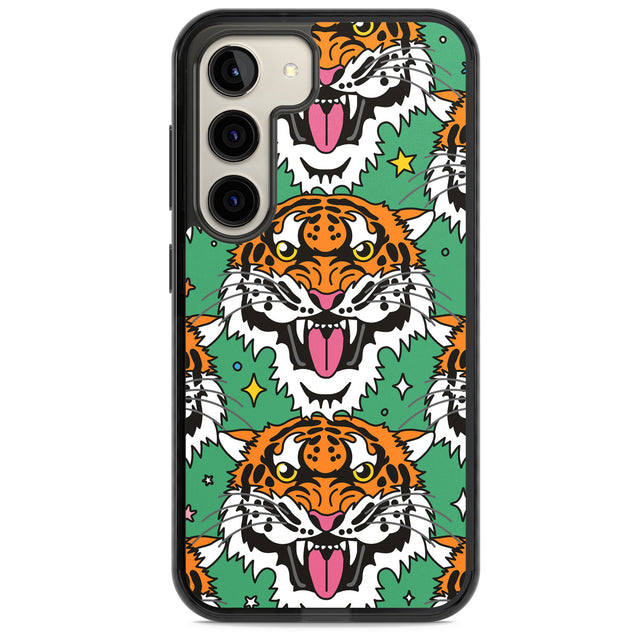 Fierce Jungle Tigers (Green) Impact Phone Case for Samsung Galaxy S24, Samsung Galaxy S23, Samsung Galaxy S22
