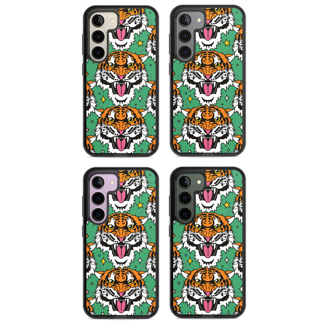 Fierce Jungle Tigers (Green) Impact Phone Case for Samsung Galaxy S24, Samsung Galaxy S23, Samsung Galaxy S22