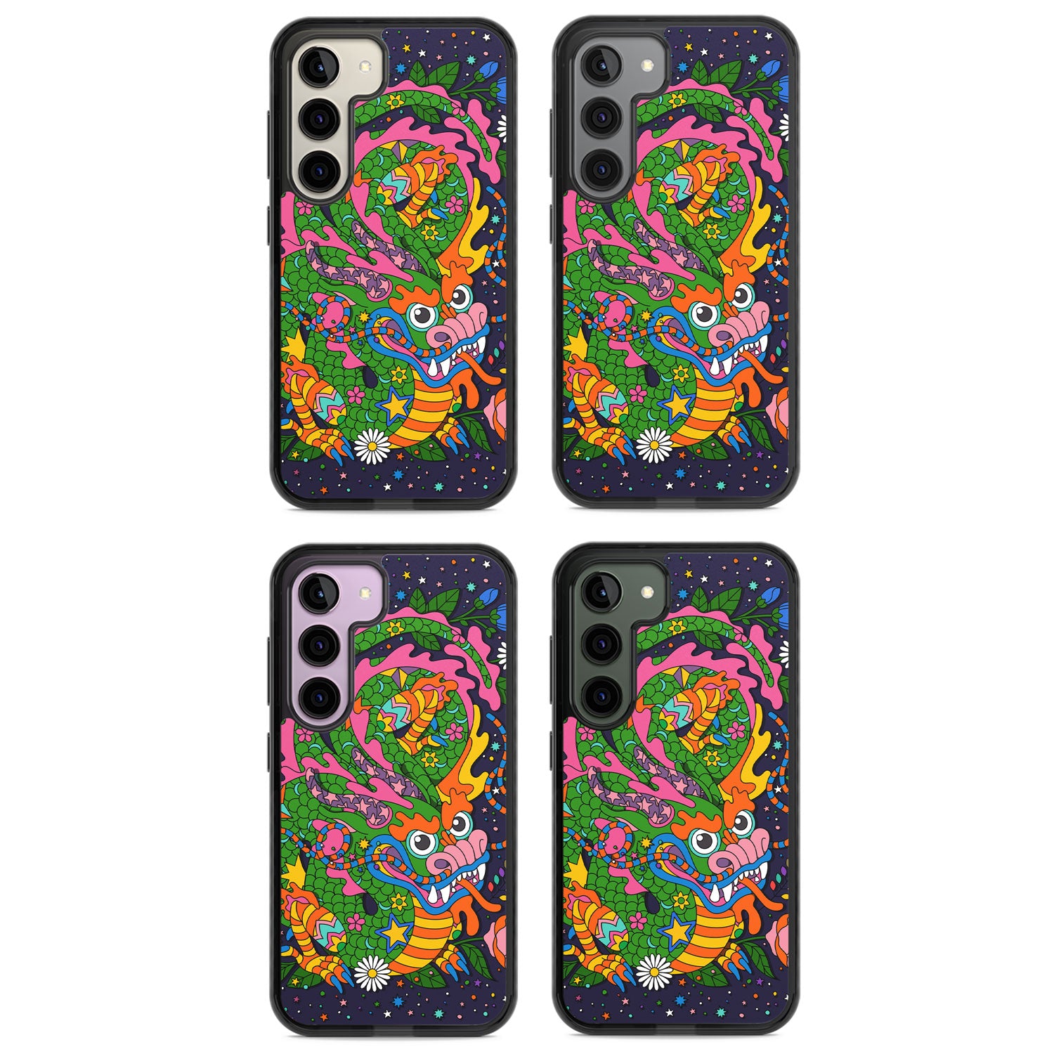 Psychedelic Jungle Dragon (Purple) Impact Phone Case for Samsung Galaxy S24, Samsung Galaxy S23, Samsung Galaxy S22