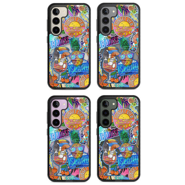 Tropical Vibes Collage Impact Phone Case for Samsung Galaxy S24, Samsung Galaxy S23, Samsung Galaxy S22
