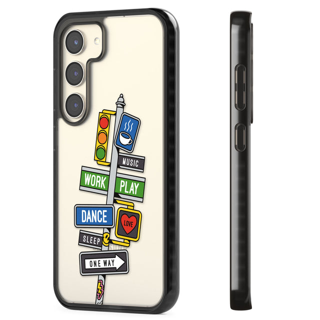 Mood Street Signs Impact Phone Case for Samsung Galaxy S24, Samsung Galaxy S23, Samsung Galaxy S22