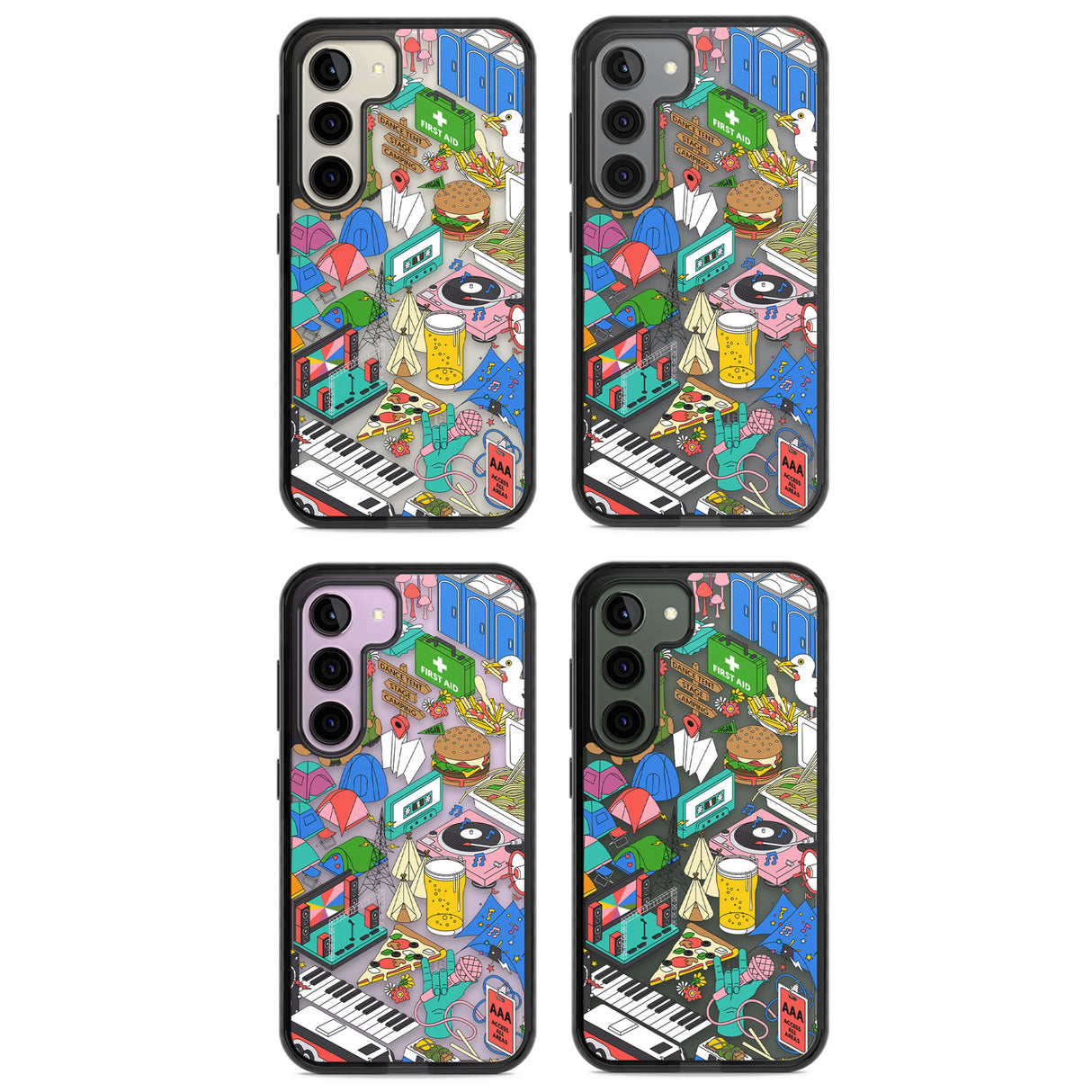 Festival Frenzy Impact Phone Case for Samsung Galaxy S24, Samsung Galaxy S23, Samsung Galaxy S22