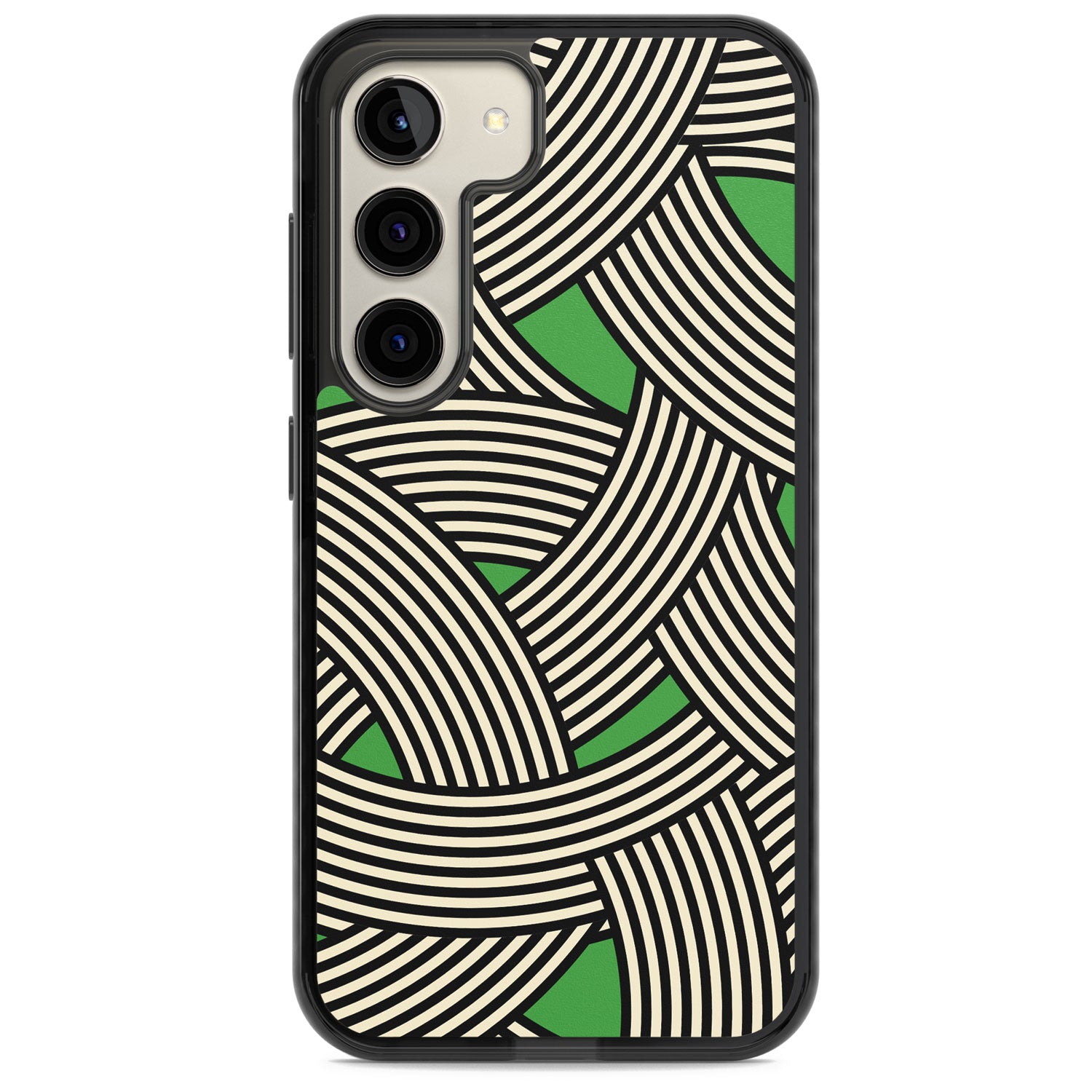 Green Optic Waves Impact Phone Case for Samsung Galaxy S24, Samsung Galaxy S23, Samsung Galaxy S22