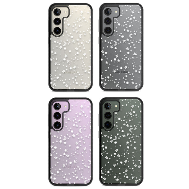 White Cosmic Galaxy Pattern Impact Phone Case for Samsung Galaxy S24, Samsung Galaxy S23, Samsung Galaxy S22