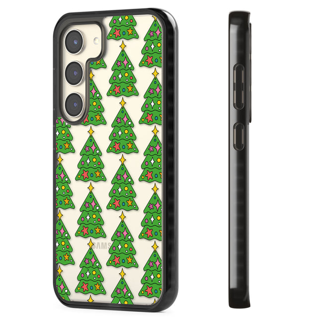 Christmas Tree Pattern (Clear) Impact Phone Case for Samsung Galaxy S24, Samsung Galaxy S23, Samsung Galaxy S22