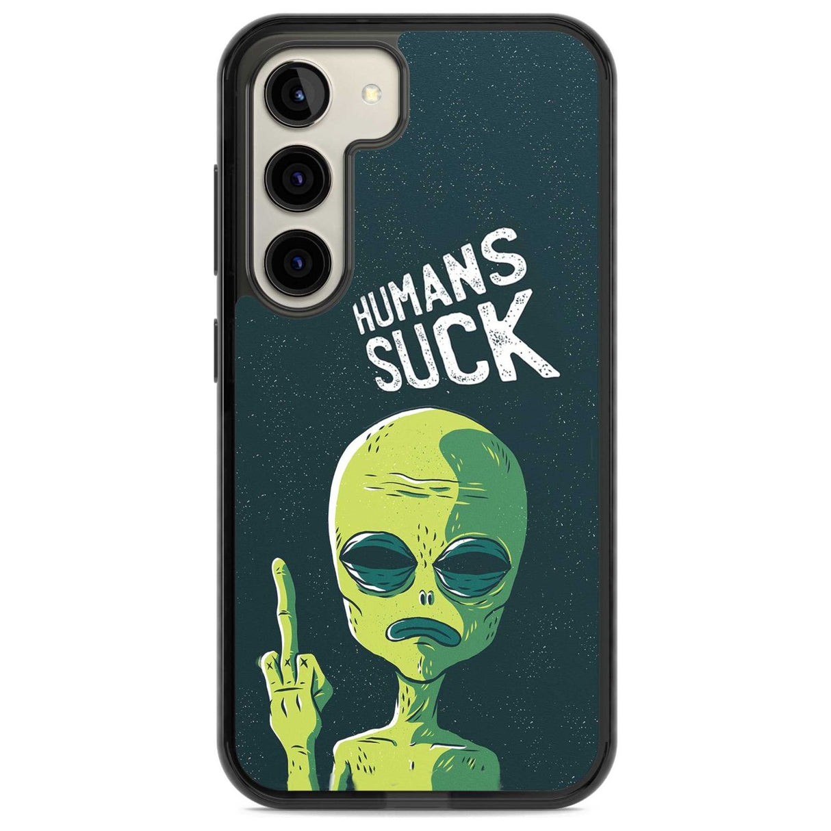 Humans Suck Alien Phone Case Samsung S22 / Black Impact Case,Samsung S23 / Black Impact Case Blanc Space