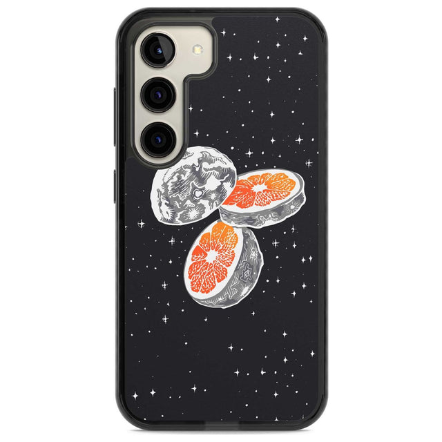 Blood Orange Moon Phone Case Samsung S22 / Black Impact Case,Samsung S23 / Black Impact Case Blanc Space