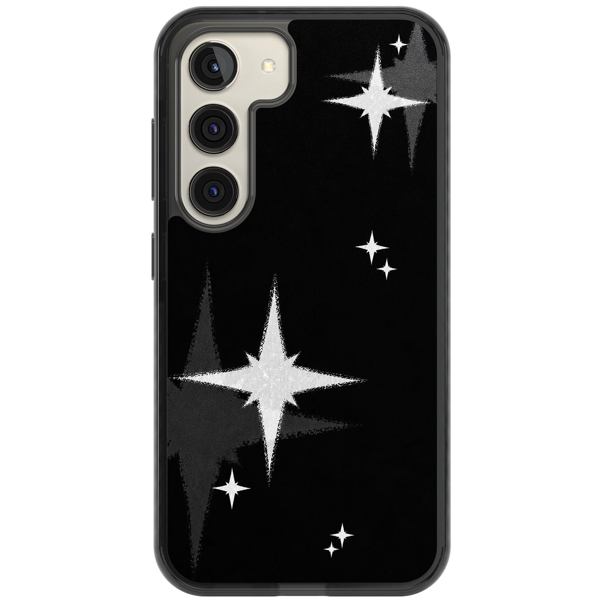 Black Sparkle Samsung S22 / Samsung S22 Plus / Samsung S23 / Samsung S23 Plus / Samsung S24 / Samsung S24 Plus Impact Black Phone Case front
