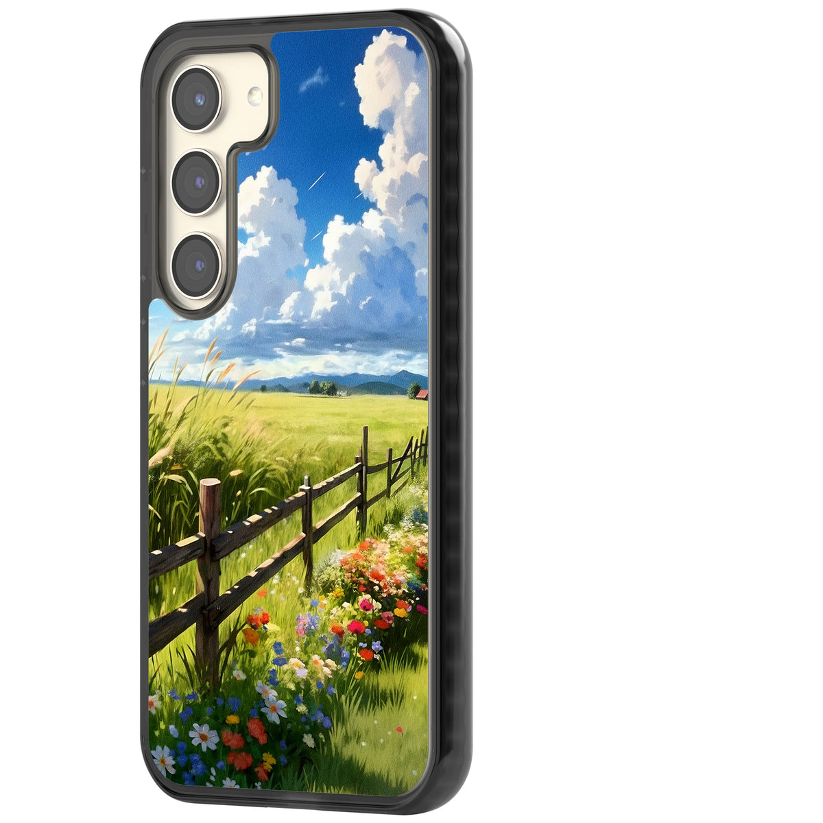 A Countryside Afternoon Samsung S22 / Samsung S22 Plus / Samsung S23 / Samsung S23 Plus / Samsung S24 / Samsung S24 Plus Impact Black Phone Case side