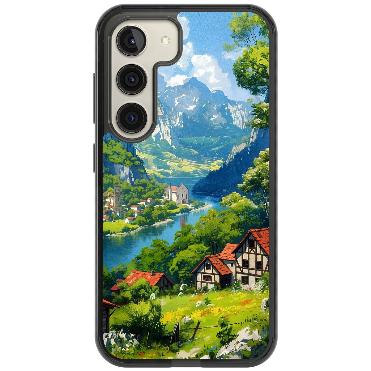 Village In The Valley Samsung S22 / Samsung S22 Plus / Samsung S23 / Samsung S23 Plus / Samsung S24 / Samsung S24 Plus Impact Black Phone Case front