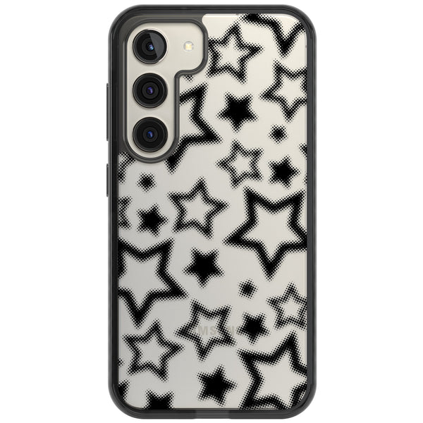 Black Halftone Stars (Clear)