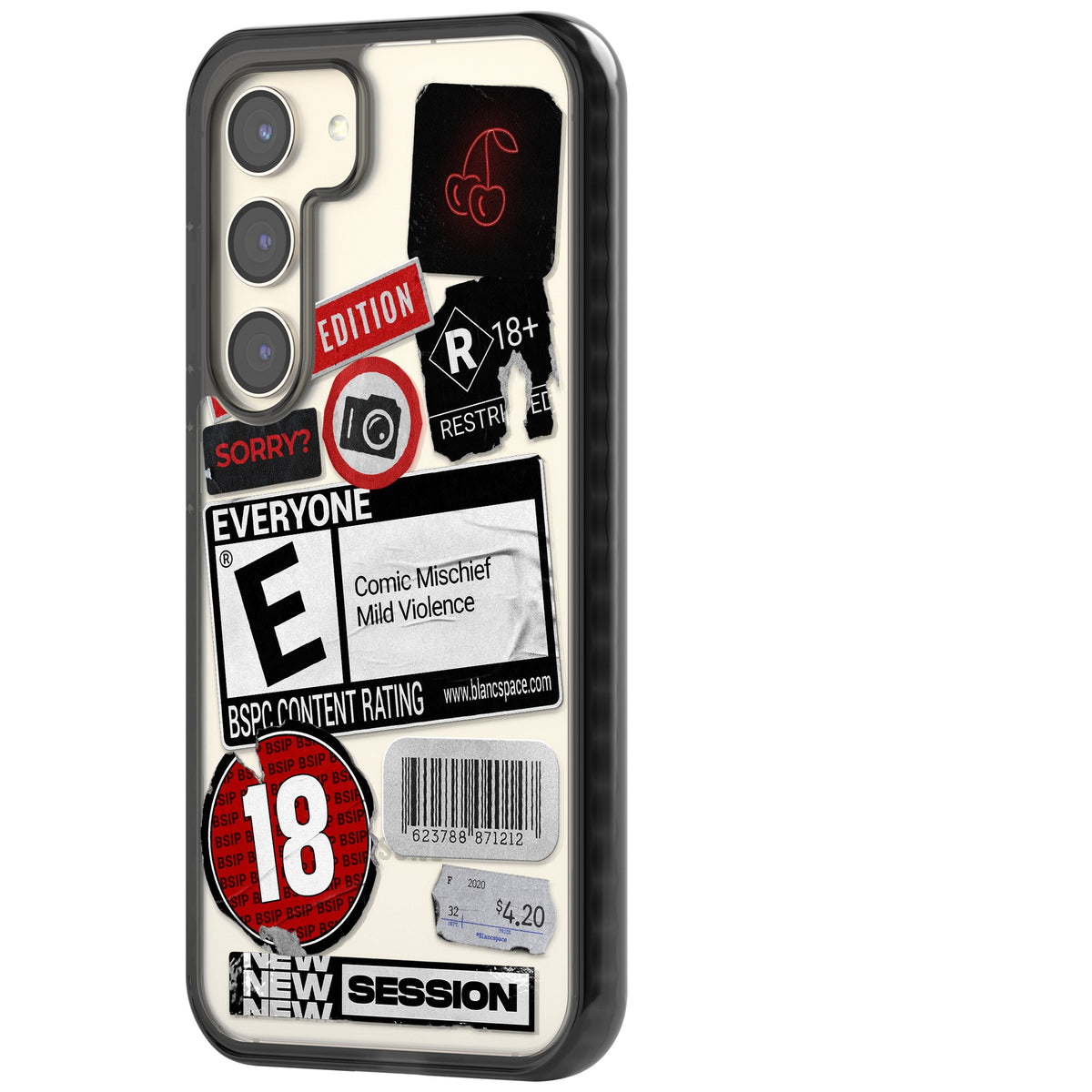 Parental Advisory Samsung S22 / Samsung S22 Plus / Samsung S23 / Samsung S23 Plus / Samsung S24 / Samsung S24 Plus Impact Black Phone Case side