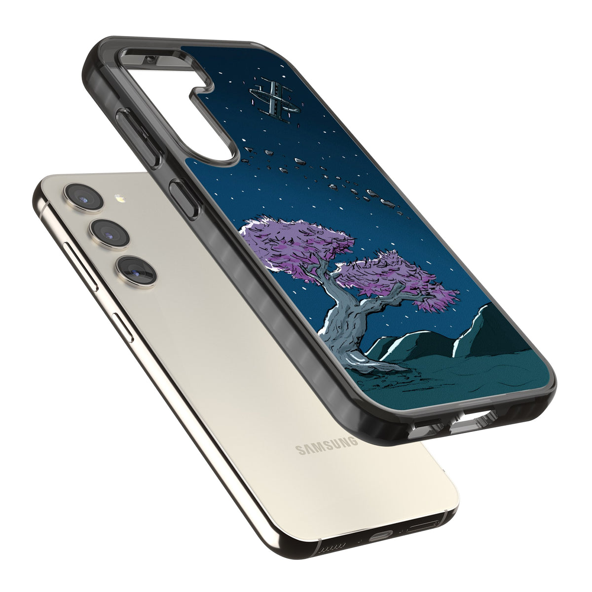 Orbit Samsung S22 / Samsung S22 Plus / Samsung S23 / Samsung S23 Plus / Samsung S24 / Samsung S24 Plus Impact Black Phone Case angled
