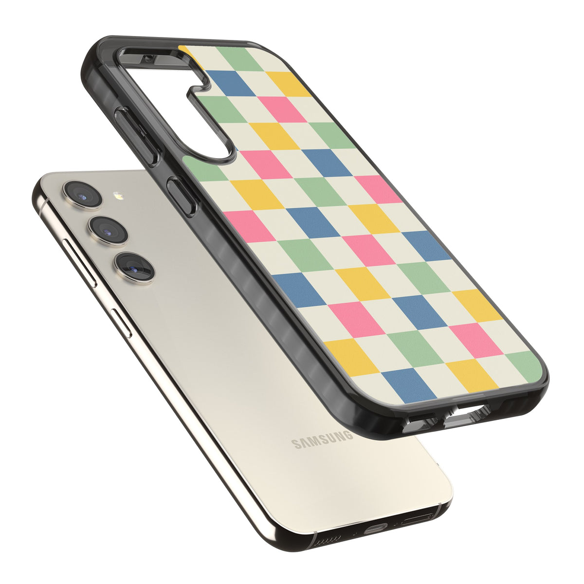 Sugar Cubes Samsung S22 / Samsung S22 Plus / Samsung S23 / Samsung S23 Plus / Samsung S24 / Samsung S24 Plus Impact Black Phone Case angled