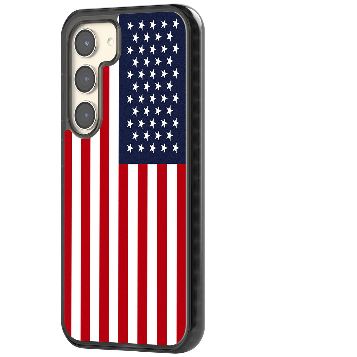 American Flag Samsung S22 / Samsung S22 Plus / Samsung S23 / Samsung S23 Plus / Samsung S24 / Samsung S24 Plus Impact Black Phone Case side