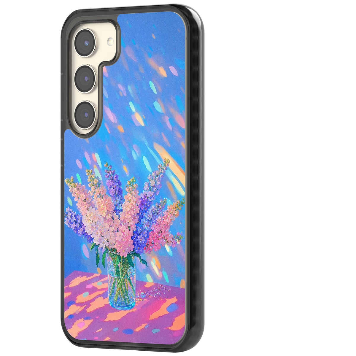Bubblegum Flowers Samsung S22 / Samsung S22 Plus / Samsung S23 / Samsung S23 Plus / Samsung S24 / Samsung S24 Plus Impact Black Phone Case side