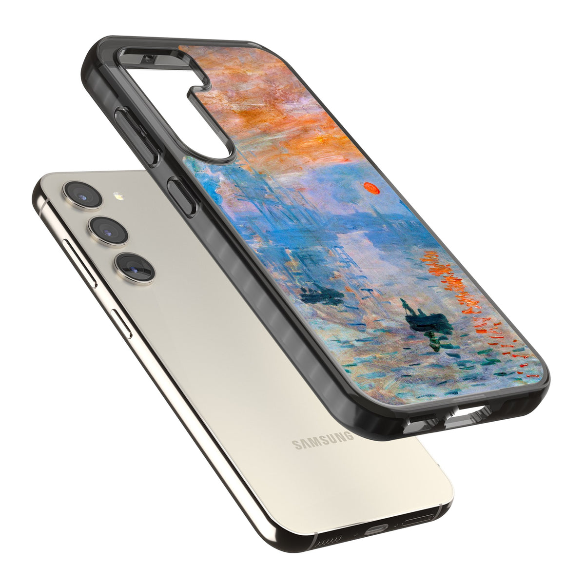Impression, Sunrise Samsung S22 / Samsung S22 Plus / Samsung S23 / Samsung S23 Plus / Samsung S24 / Samsung S24 Plus Impact Black Phone Case angled