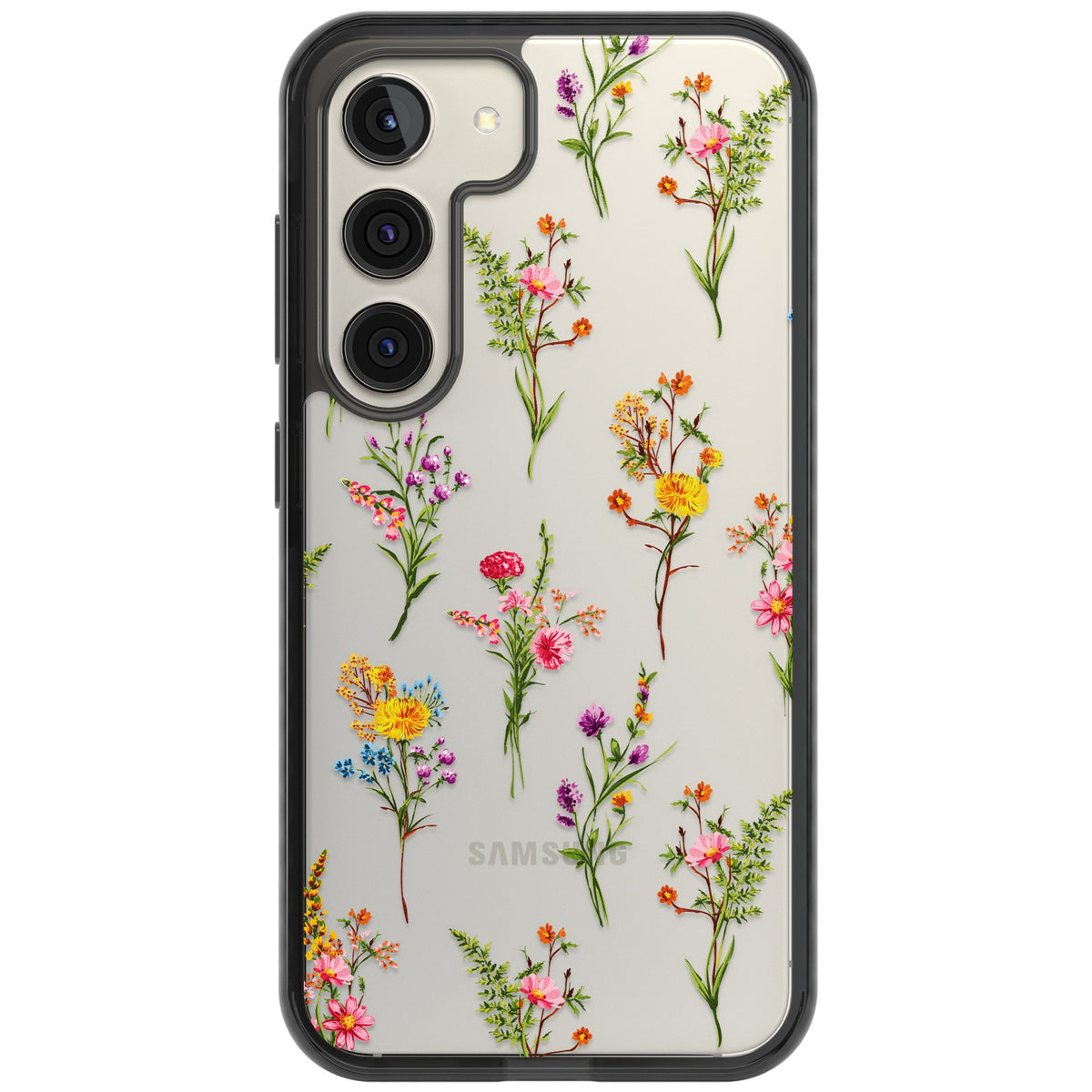 Picked Wildflowers Samsung S22 / Samsung S22 Plus / Samsung S23 / Samsung S23 Plus / Samsung S24 / Samsung S24 Plus Impact Black Phone Case front