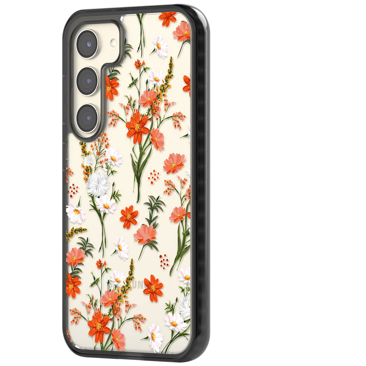 Sunset Wildflowers Samsung S22 / Samsung S22 Plus / Samsung S23 / Samsung S23 Plus / Samsung S24 / Samsung S24 Plus Impact Black Phone Case side