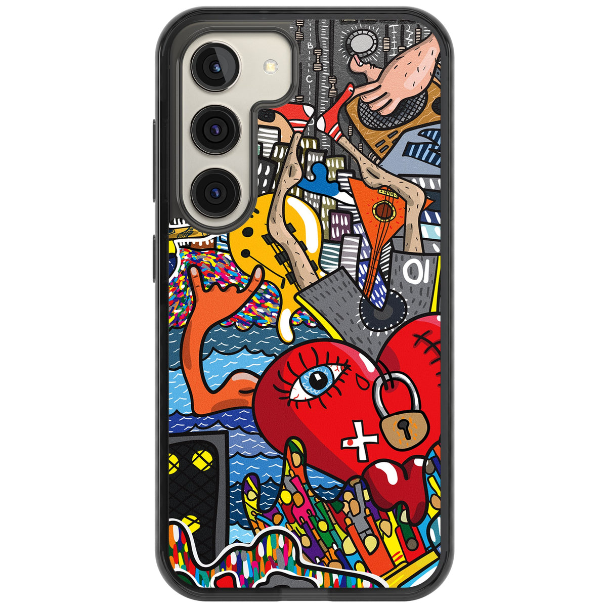 Crowd Tsunami Samsung S22 / Samsung S22 Plus / Samsung S23 / Samsung S23 Plus / Samsung S24 / Samsung S24 Plus Impact Black Phone Case front