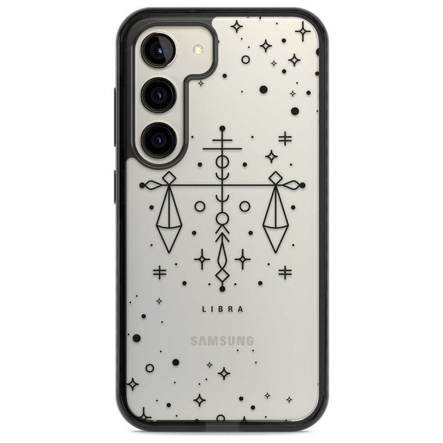 Libra Emblem - Transparent Design Phone Case Samsung S22 / Black Impact Case,Samsung S23 / Black Impact Case Blanc Space
