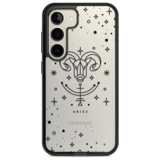 Aries Emblem - Transparent Design Phone Case Samsung S22 / Black Impact Case,Samsung S23 / Black Impact Case Blanc Space