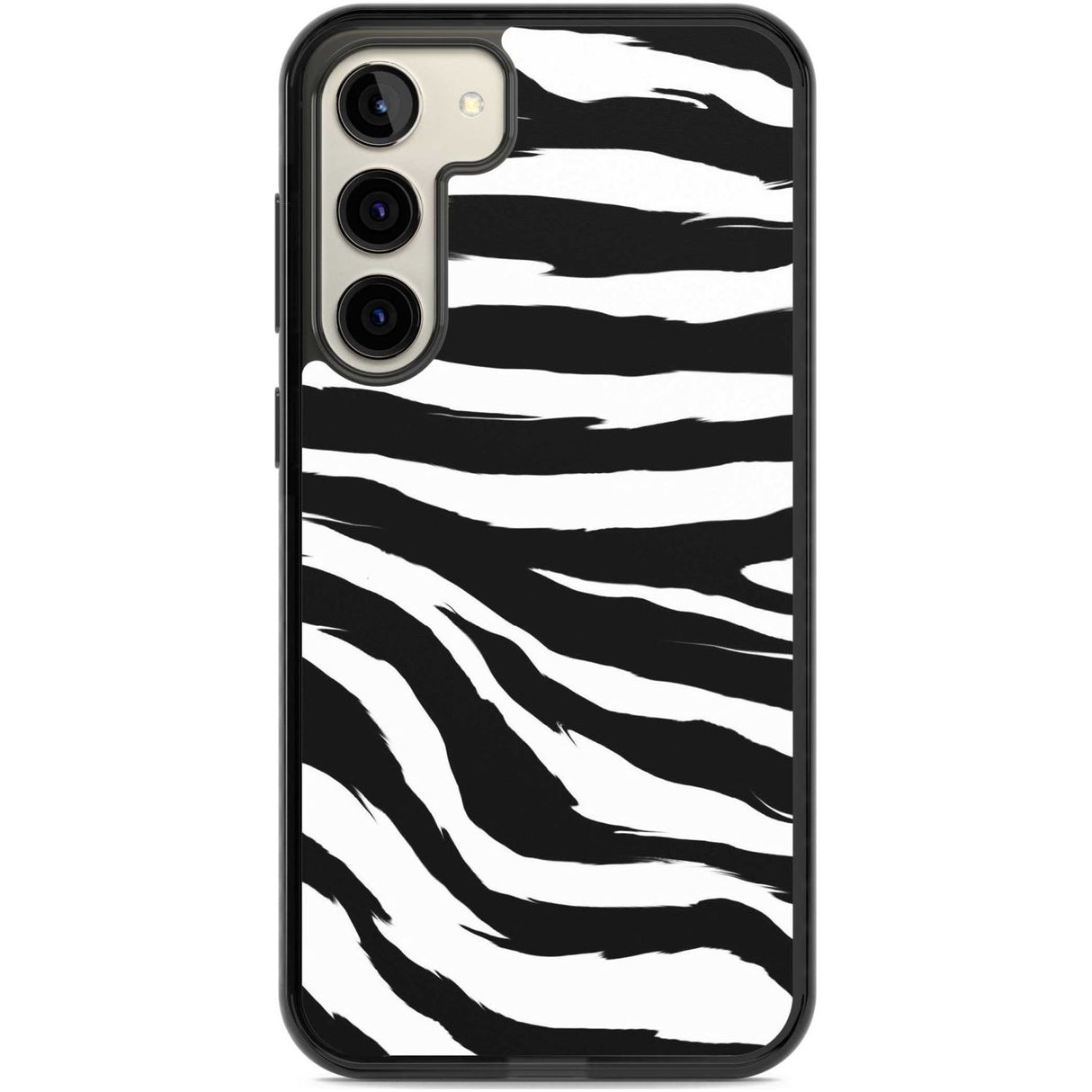 Black Zebra Print Phone Case Samsung S22 Plus / Black Impact Case,Samsung S23 Plus / Black Impact Case Blanc Space