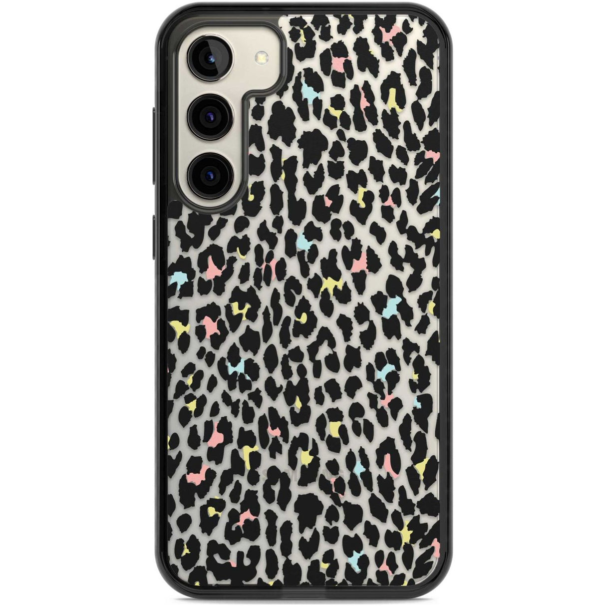 Mixed Pastels Leopard Print - Transparent Phone Case Samsung S22 Plus / Black Impact Case,Samsung S23 Plus / Black Impact Case Blanc Space