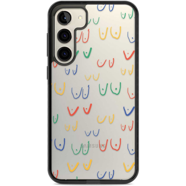 Free the boob (Mixed Colours) Phone Case Samsung S22 Plus / Black Impact Case,Samsung S23 Plus / Black Impact Case Blanc Space