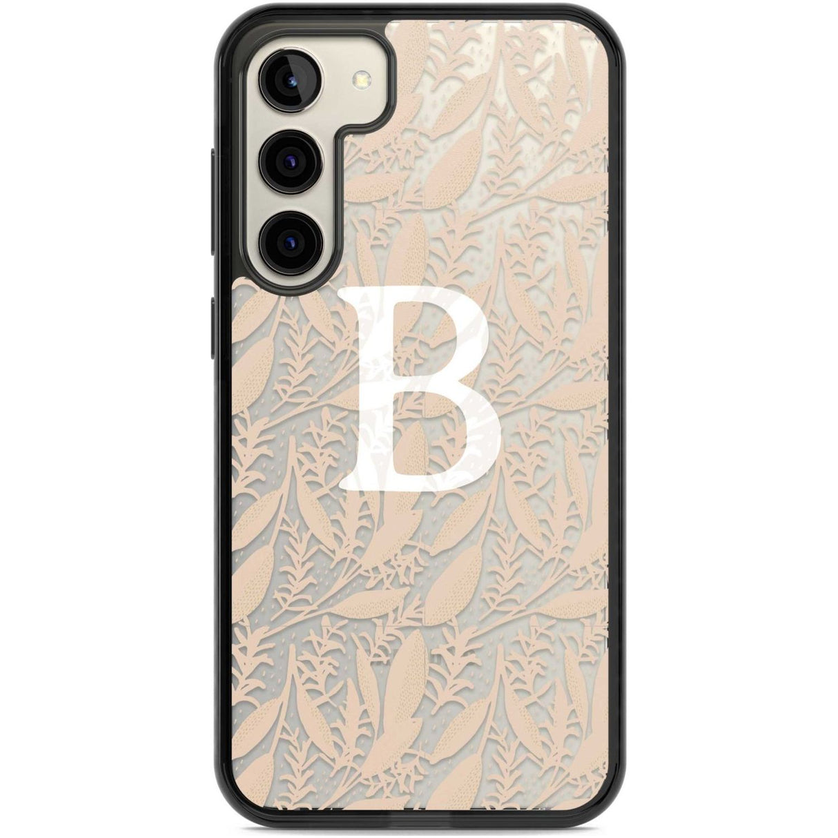 Personalised Subtle Monogram Abstract Floral Custom Phone Case Samsung S22 Plus / Black Impact Case,Samsung S23 Plus / Black Impact Case Blanc Space