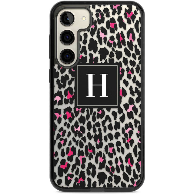 Personalised Pink Monogram Leopard Spots Custom Phone Case Samsung S22 Plus / Black Impact Case,Samsung S23 Plus / Black Impact Case Blanc Space