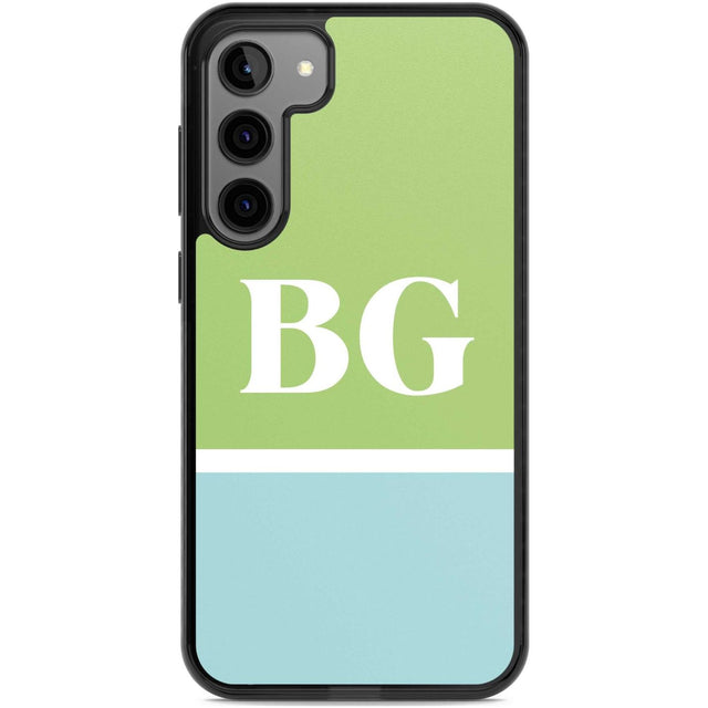 Personalised Colourblock: Green & Turquoise Custom Phone Case Samsung S22 Plus / Black Impact Case,Samsung S23 Plus / Black Impact Case Blanc Space
