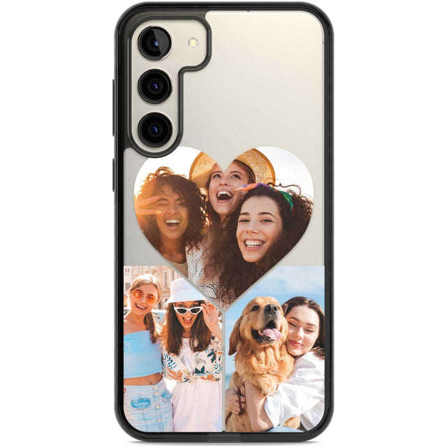 Personalised Heart Photo Custom Phone Case Samsung S22 Plus / Black Impact Case,Samsung S23 Plus / Black Impact Case Blanc Space