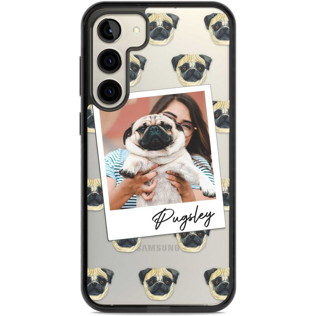 Personalised Pug - Dog Photo Custom Phone Case Samsung S22 Plus / Black Impact Case,Samsung S23 Plus / Black Impact Case Blanc Space