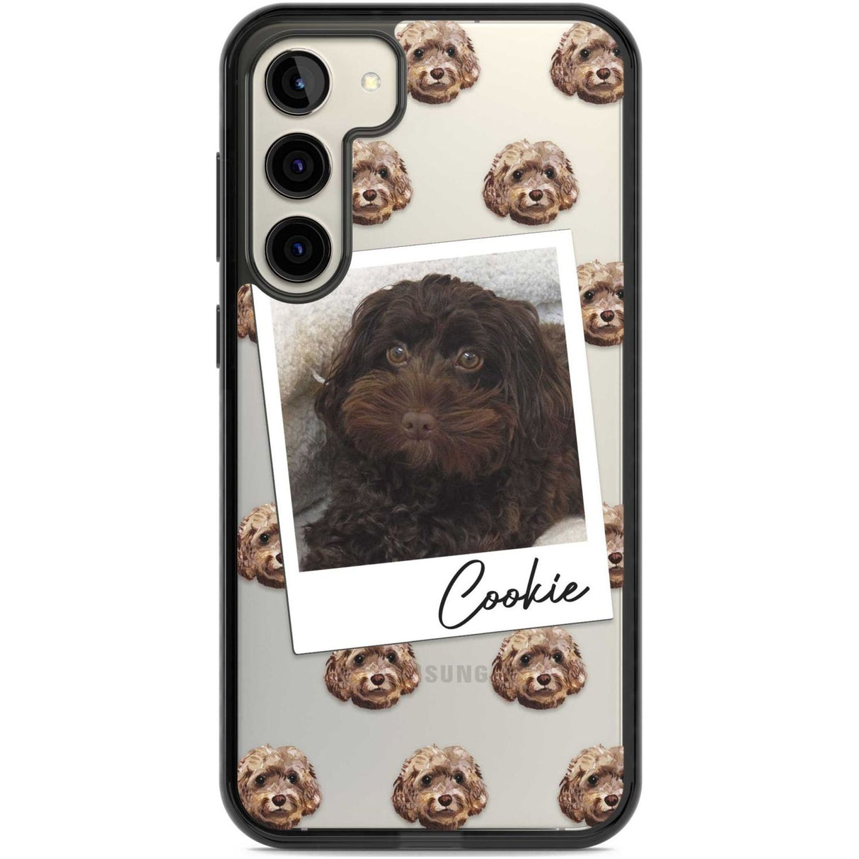 Personalised Cockapoo, Brown - Dog Photo Custom Phone Case Samsung S22 Plus / Black Impact Case,Samsung S23 Plus / Black Impact Case Blanc Space