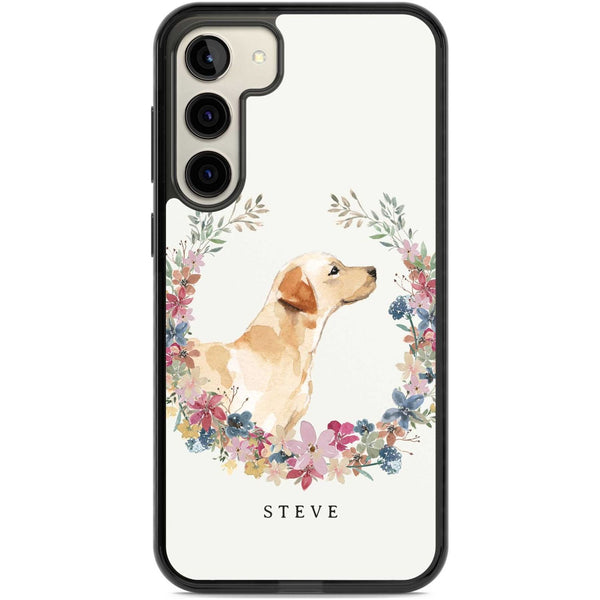 Personalised Yellow Labrador Floral Portrait