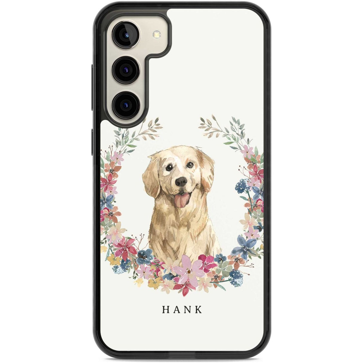Personalised Golden Retriever - Watercolour Dog Portrait Custom Phone Case Samsung S22 Plus / Black Impact Case,Samsung S23 Plus / Black Impact Case Blanc Space