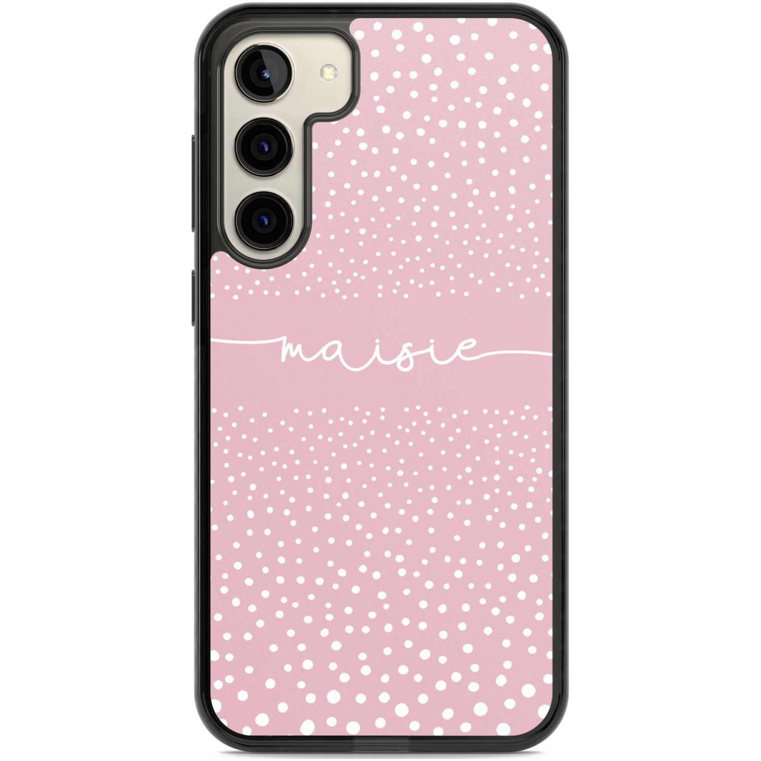 Personalised Pink Dots Custom Phone Case Samsung S22 Plus / Black Impact Case,Samsung S23 Plus / Black Impact Case Blanc Space