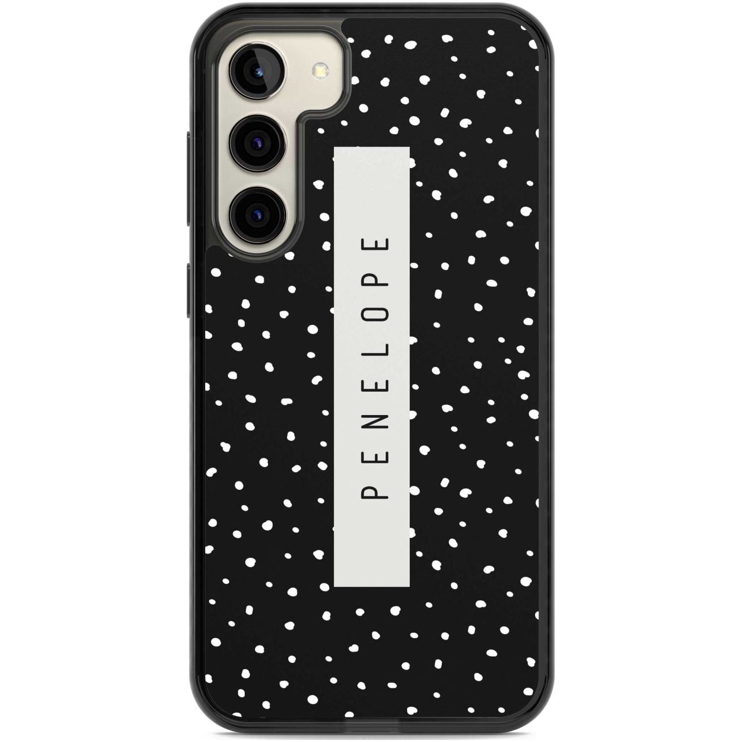 Personalised Black Dots Custom Phone Case Samsung S22 Plus / Black Impact Case,Samsung S23 Plus / Black Impact Case Blanc Space