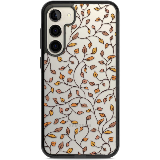 Personalised Autumn Leaves Pattern Custom Phone Case Samsung S22 Plus / Black Impact Case,Samsung S23 Plus / Black Impact Case Blanc Space