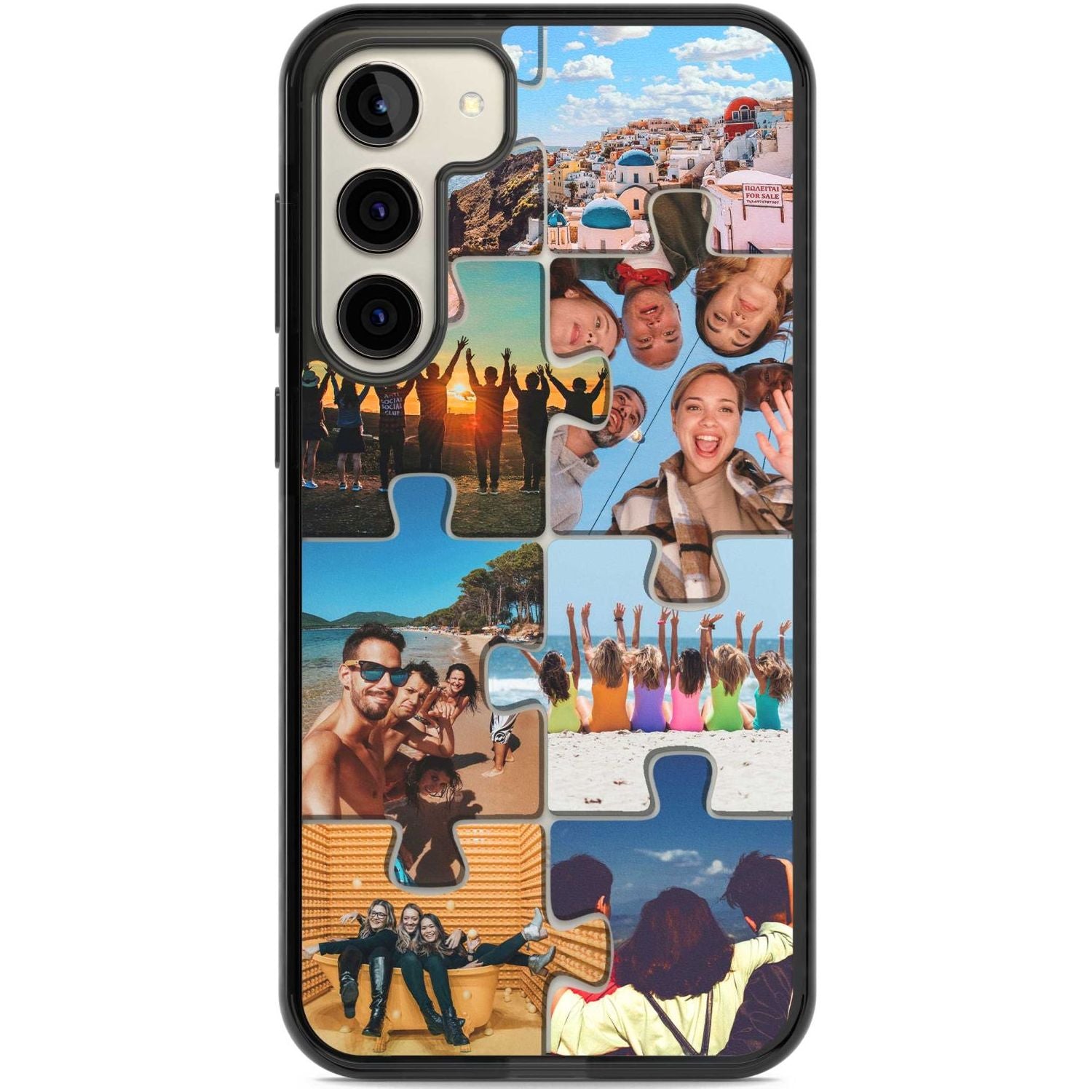 Personalised Jigsaw Photo Grid Custom Phone Case Samsung S22 Plus / Black Impact Case,Samsung S23 Plus / Black Impact Case Blanc Space