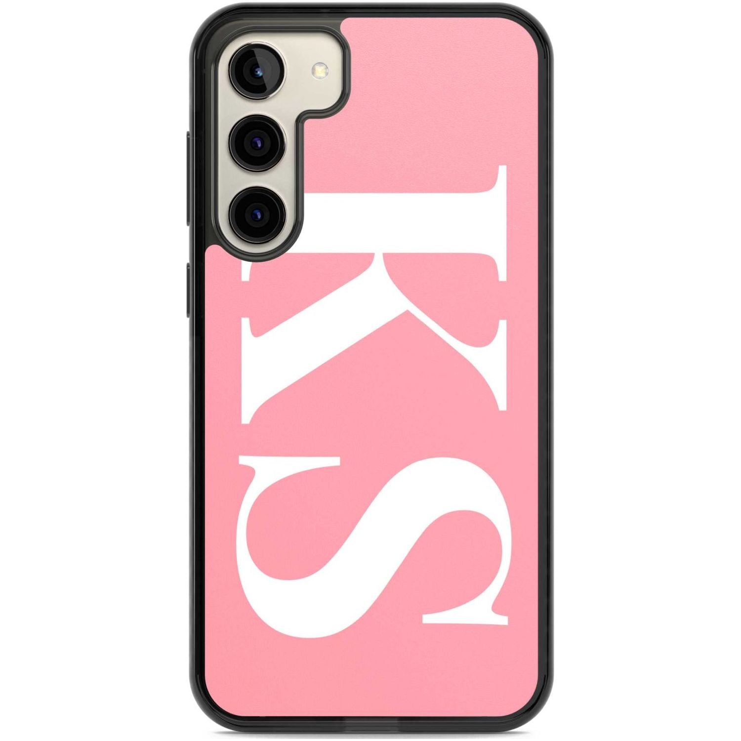 Personalised White & Pink Letters Custom Phone Case Samsung S22 Plus / Black Impact Case,Samsung S23 Plus / Black Impact Case Blanc Space