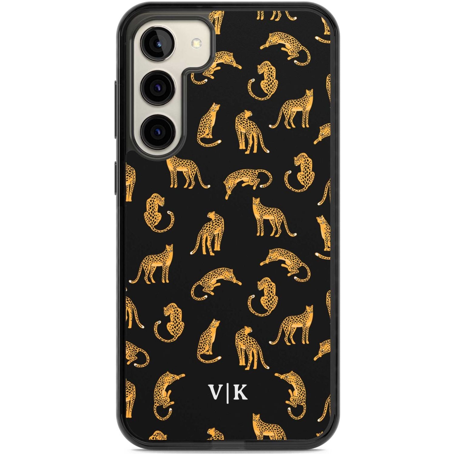 Personalised Cheetah Pattern: Black Custom Phone Case Samsung S22 Plus / Black Impact Case,Samsung S23 Plus / Black Impact Case Blanc Space