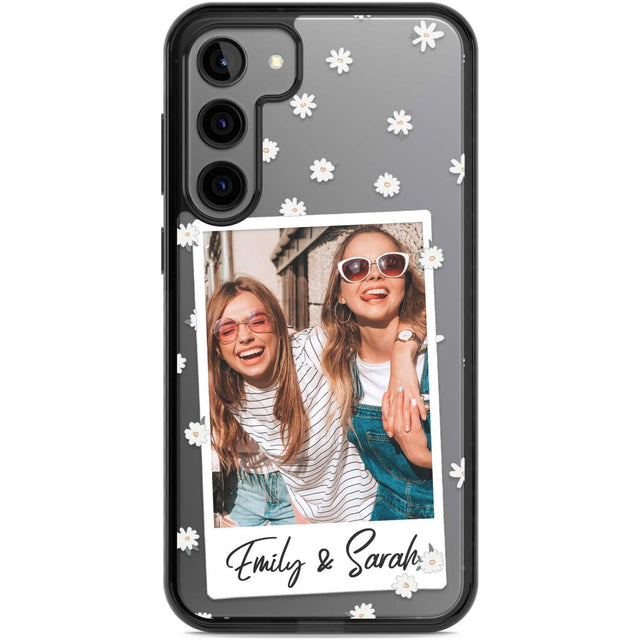 Personalised Daisy Instant Photo Custom Phone Case Samsung S22 Plus / Black Impact Case,Samsung S23 Plus / Black Impact Case Blanc Space