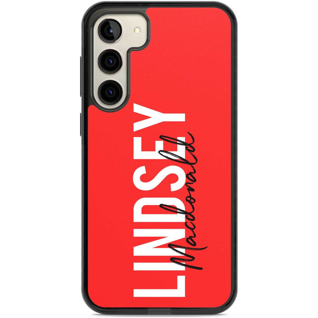 Personalised Bold Name: Red Custom Phone Case Samsung S22 Plus / Black Impact Case,Samsung S23 Plus / Black Impact Case Blanc Space