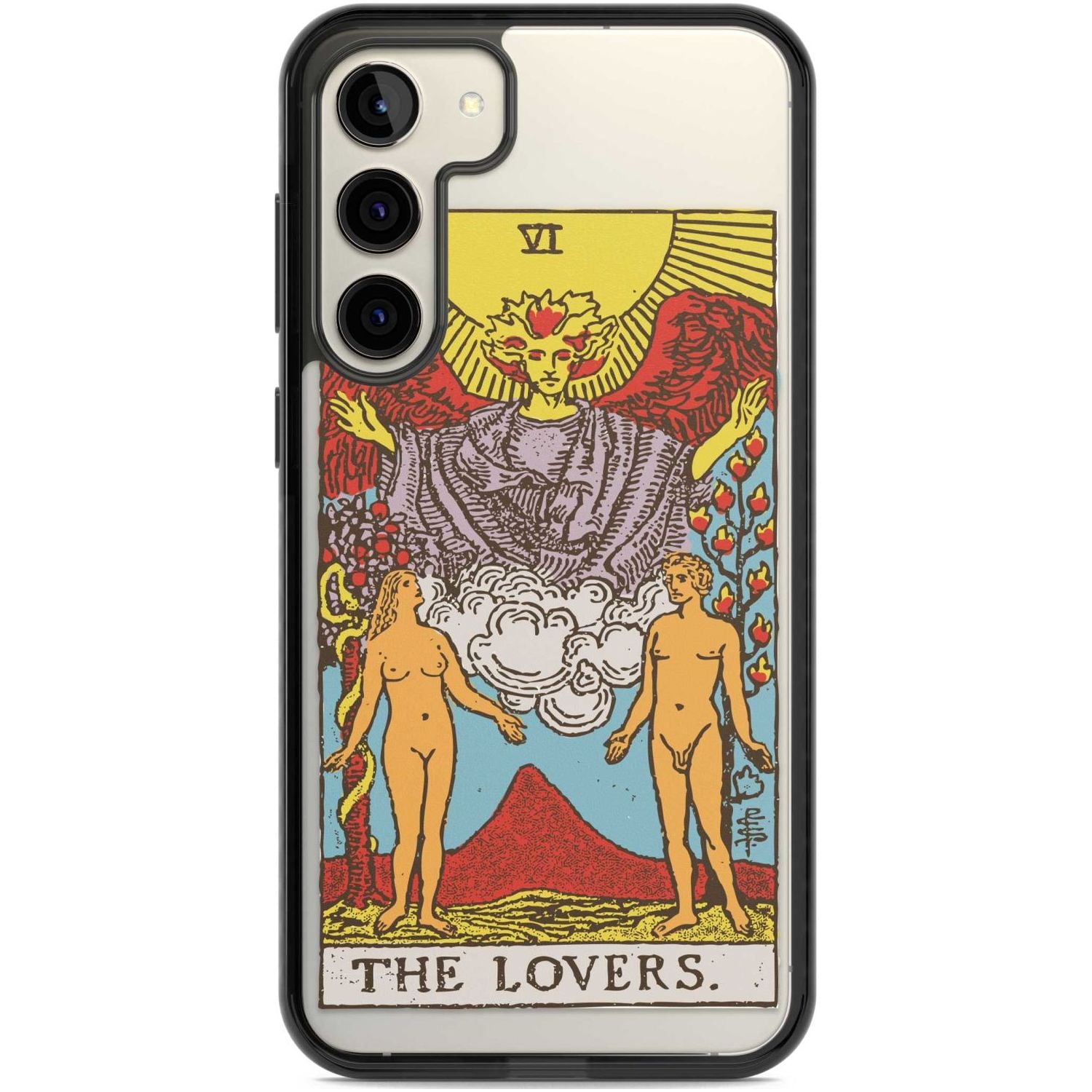 Personalised The Lovers Tarot Card - Colour Custom Phone Case Samsung S22 Plus / Black Impact Case,Samsung S23 Plus / Black Impact Case Blanc Space