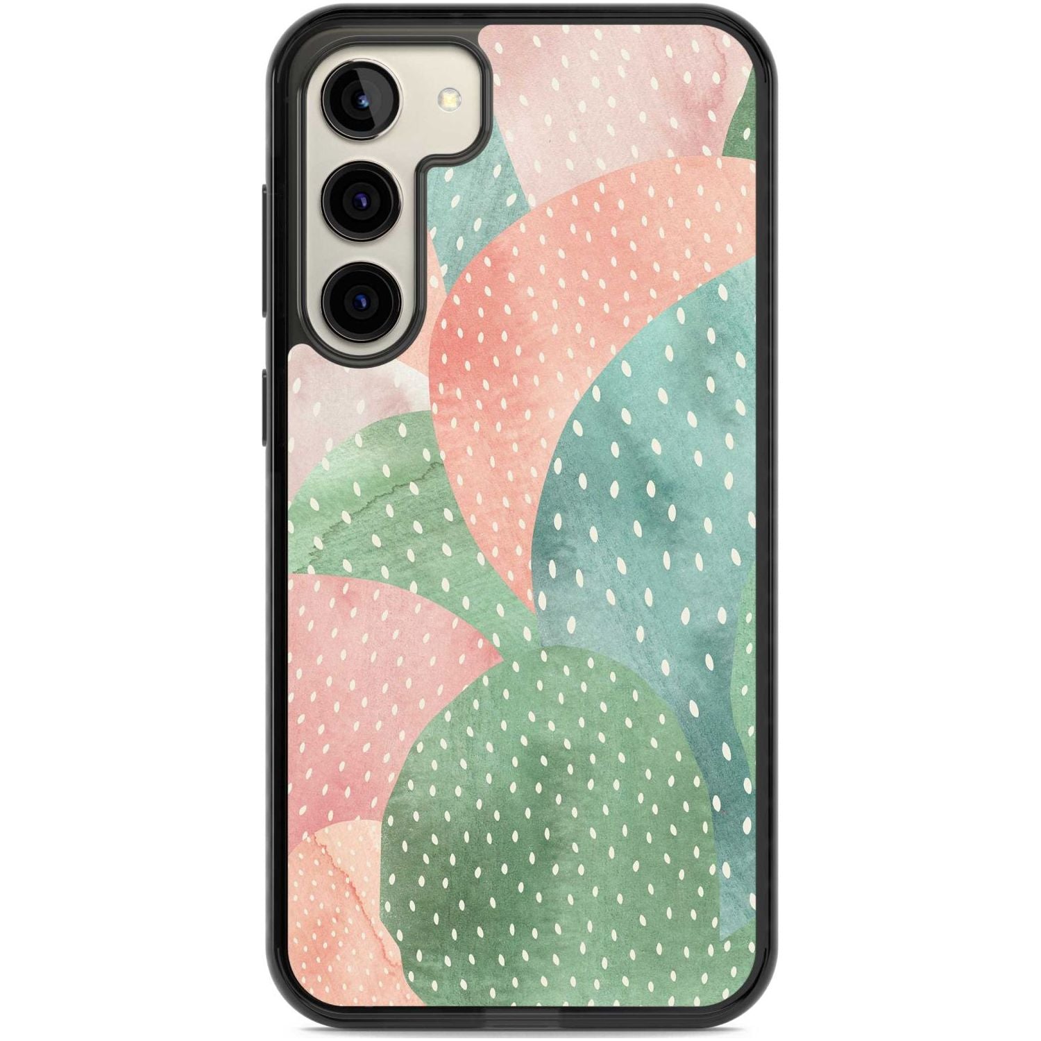 Colourful Close-Up Cacti Design Phone Case Samsung S22 Plus / Black Impact Case,Samsung S23 Plus / Black Impact Case Blanc Space