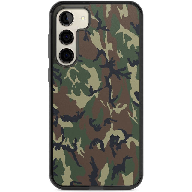 Forest Green Camo Phone Case Samsung S22 Plus / Black Impact Case,Samsung S23 Plus / Black Impact Case Blanc Space
