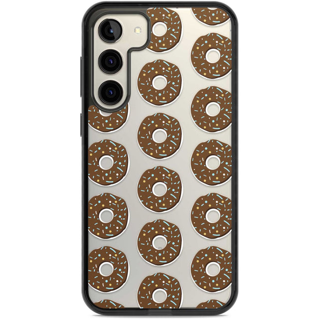 Chocolate Donut Pattern Phone Case Samsung S22 Plus / Black Impact Case,Samsung S23 Plus / Black Impact Case Blanc Space